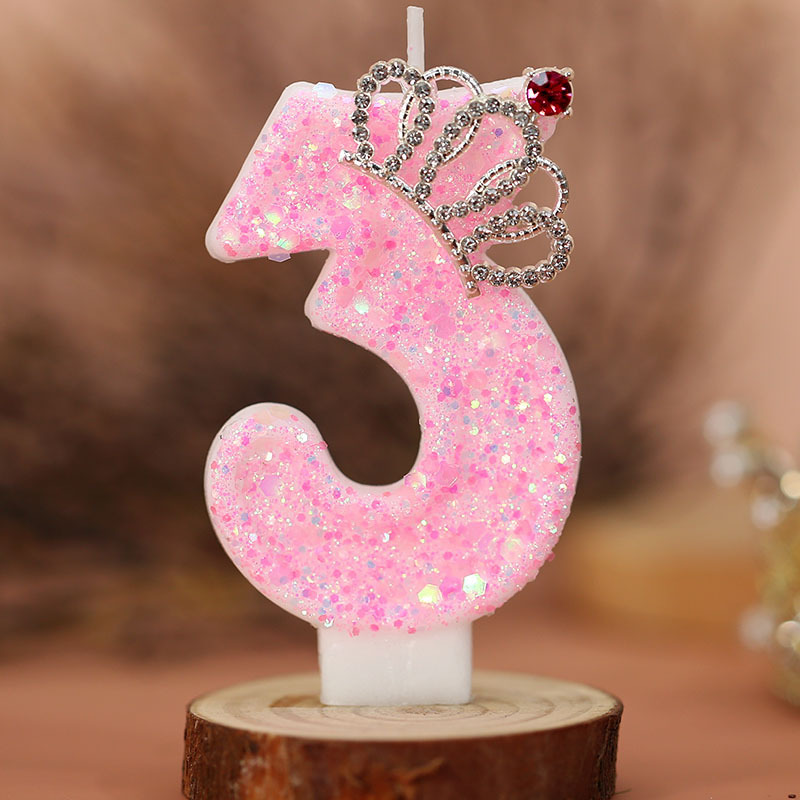 Holiday Candle Set - Cake Numeral Candles ，Birthday Candle pink
