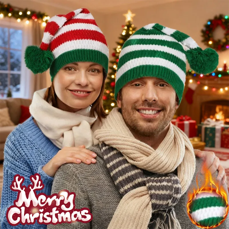 Elf Costume Christmas - Christmas Knit Hat Long Tail Elf