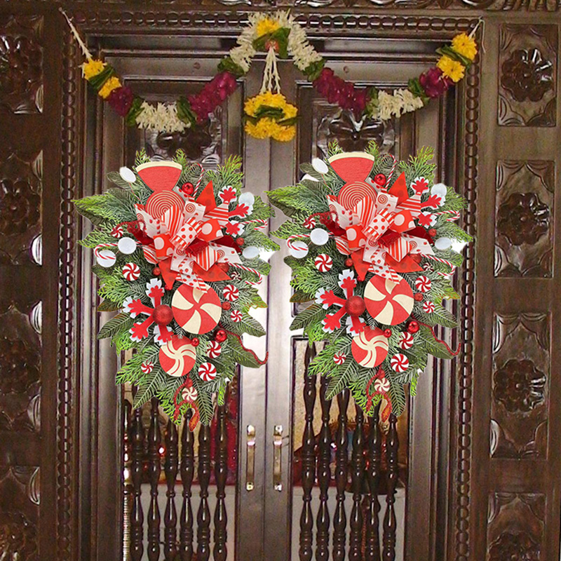 Christmas Tree Artificial - Christmas Wreath Candy Upside Down Tree