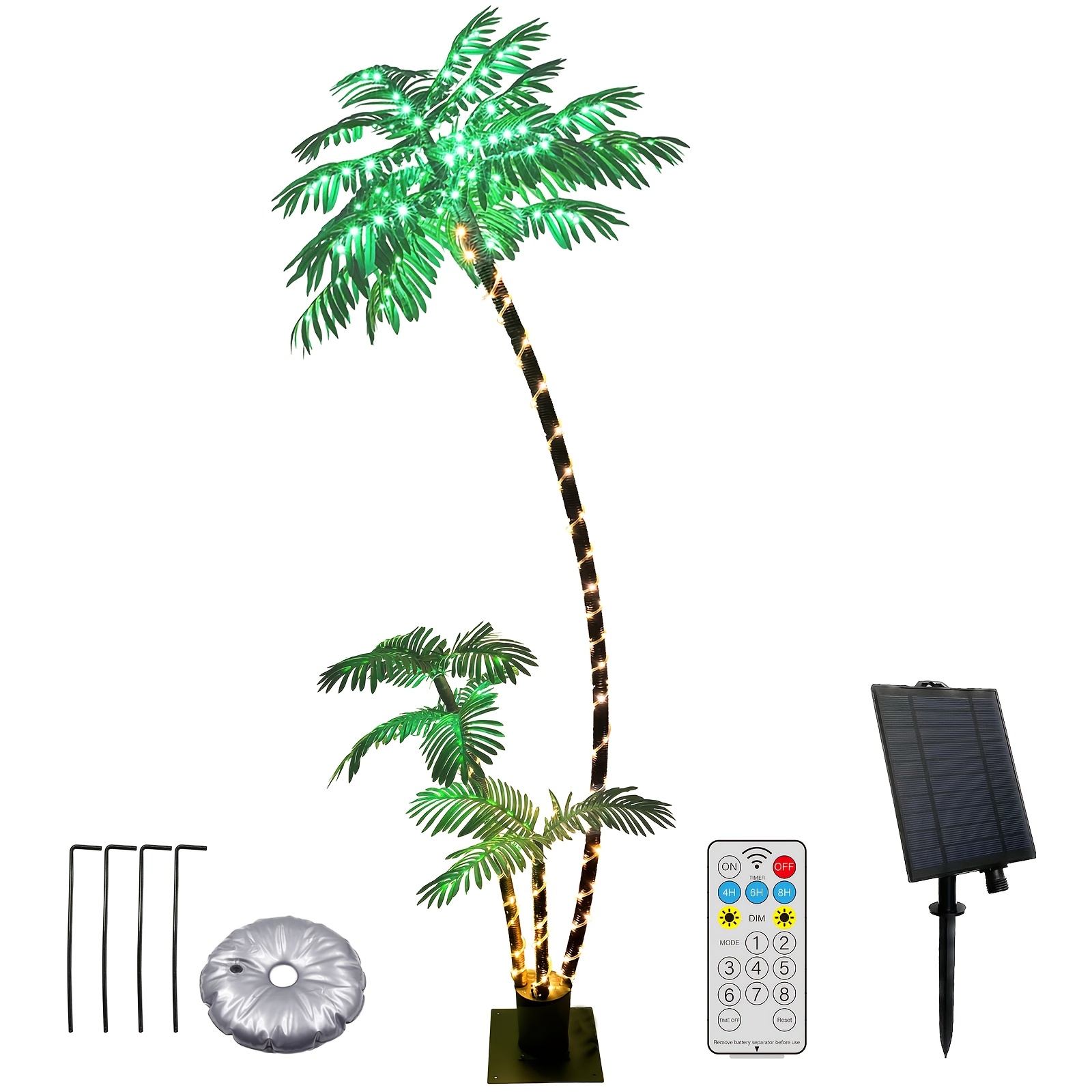 Christmas Tree Artificial - 7ft Solar Lighted Artificial Palm Tree