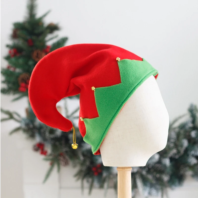 Santa Hat Plush - Plush Elf Hats With Metal Bell