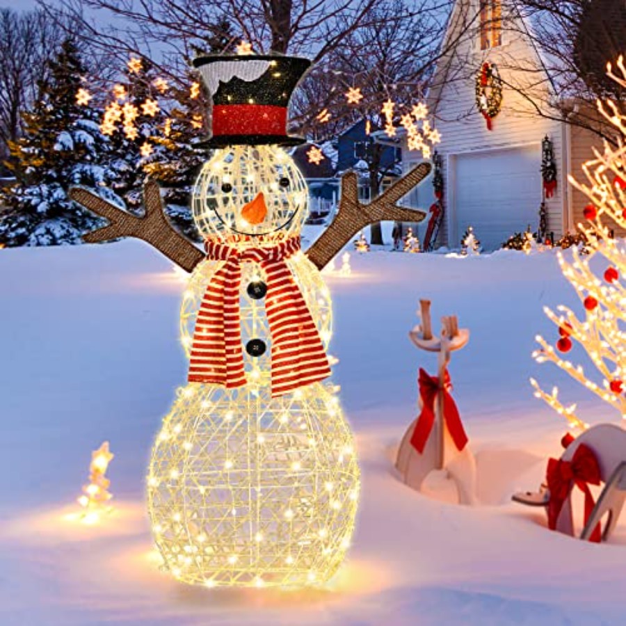 Christmas Lights Outdoor - Christmas Outdoor Lighted Snowman Yard Decorations,