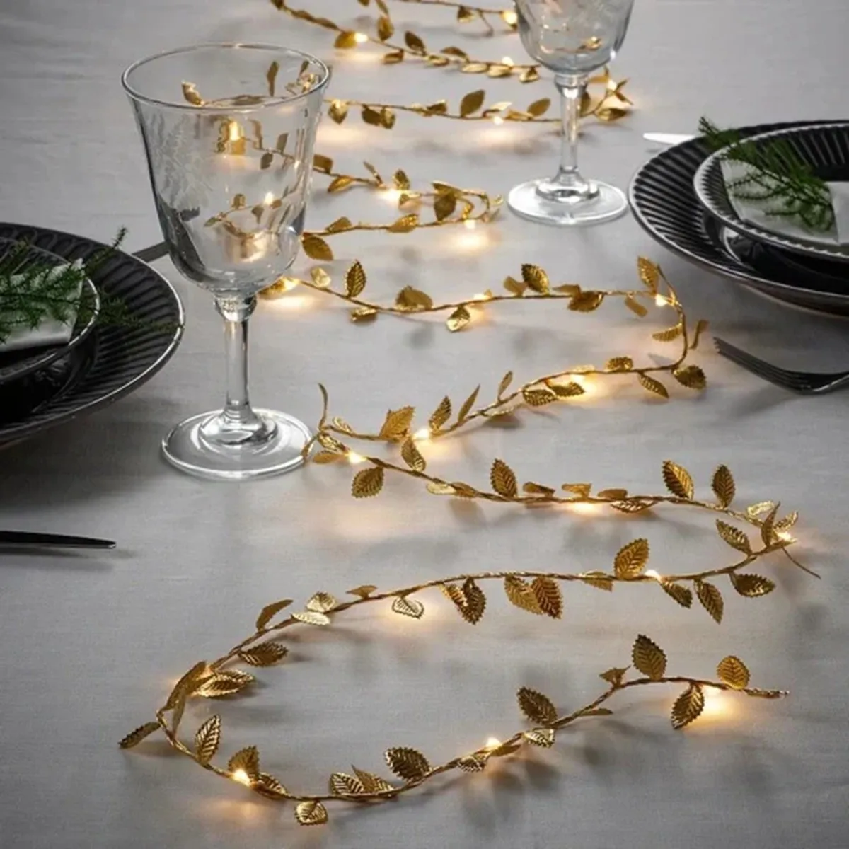 Led Fairy String Lights - Golden Tiny Leaves Fairy Light Sliver