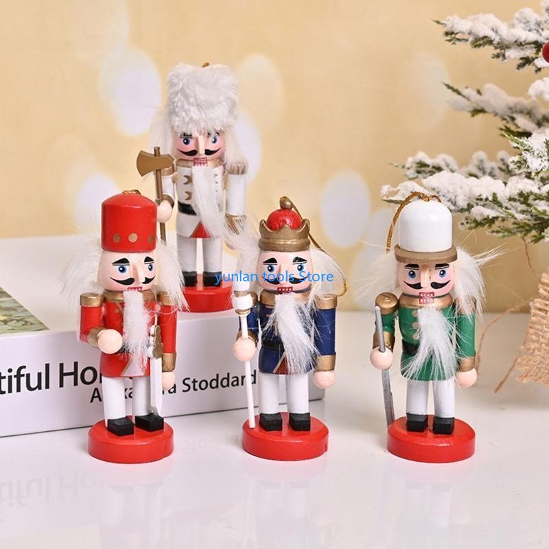 Nutcracker Figurine - 50LB 4Pcs Wooden Nutcracker King Figurine