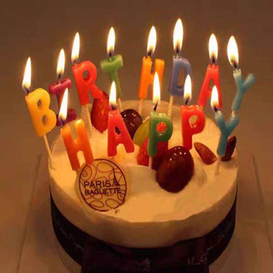 Holiday Candle Set - Candy Colored Happy Birthday Candle Baking
