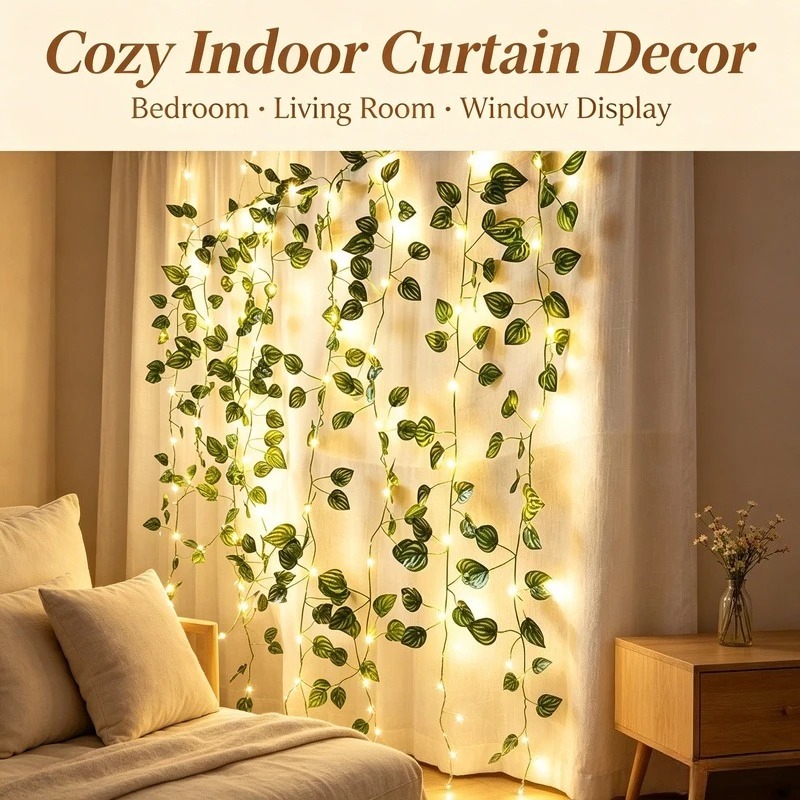 2M Artificial Leaf LED String  - Led Fairy String Lights ulasan dan harga