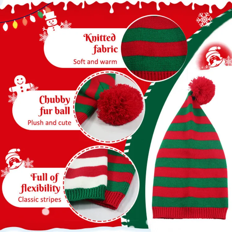 Christmas Knit Hat Long Tail E - Elf Costume Christmas ulasan dan harga