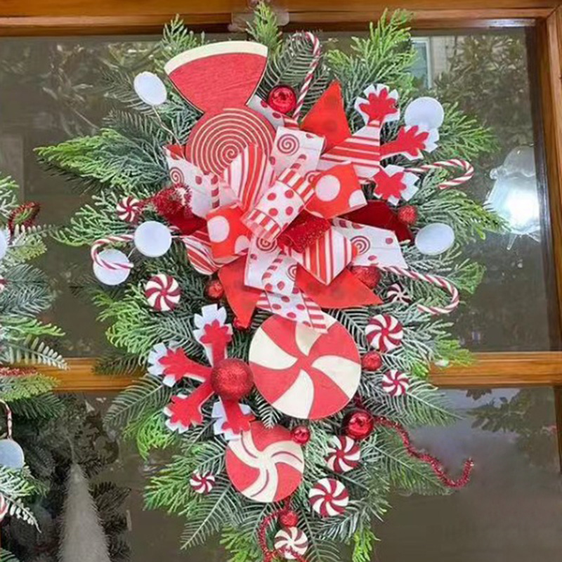 Christmas Wreath Candy Upside  - Christmas Tree Artificial ulasan dan harga