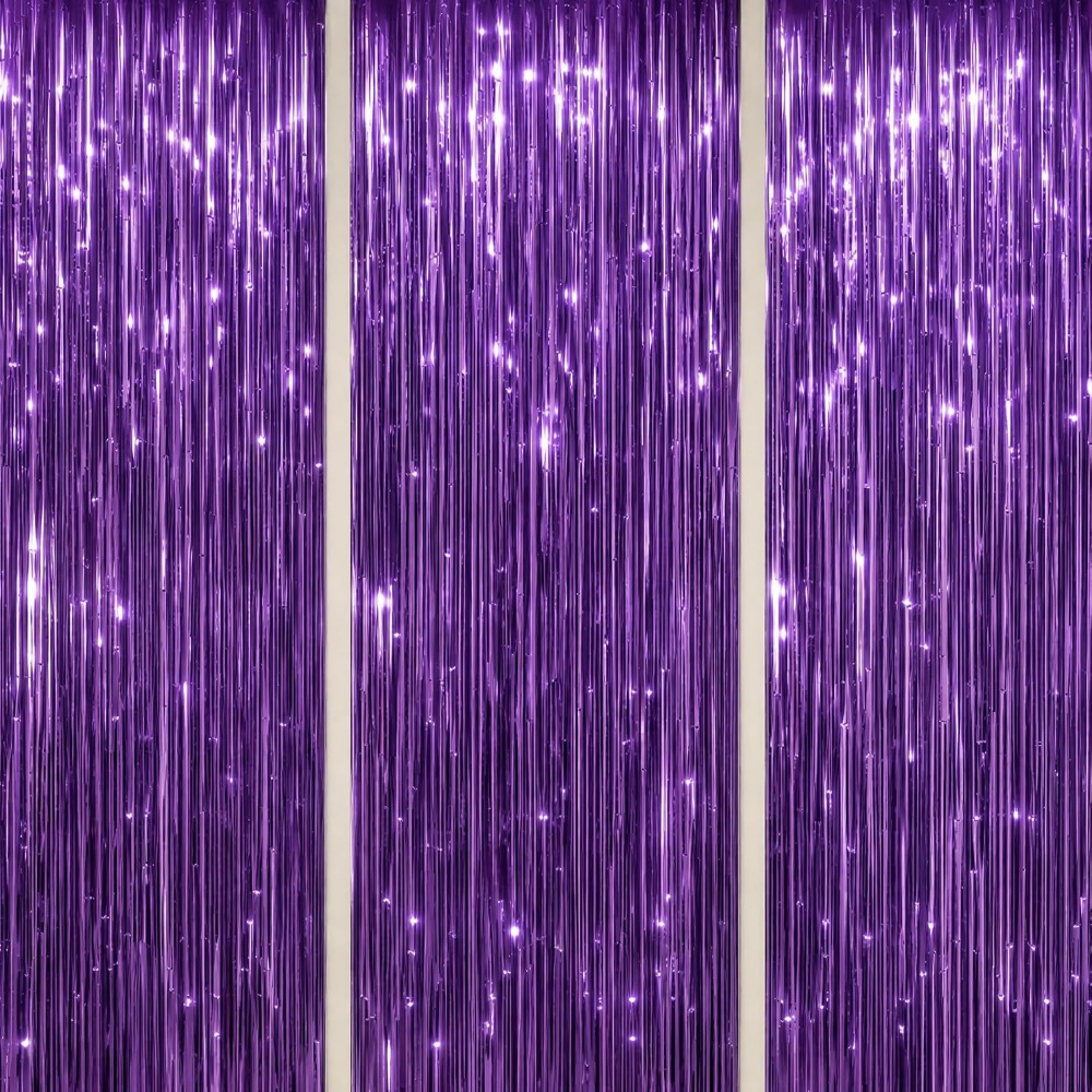 Foil Fringe Backdrop Purple Sh - Tinsel Garland Decoration ulasan dan harga