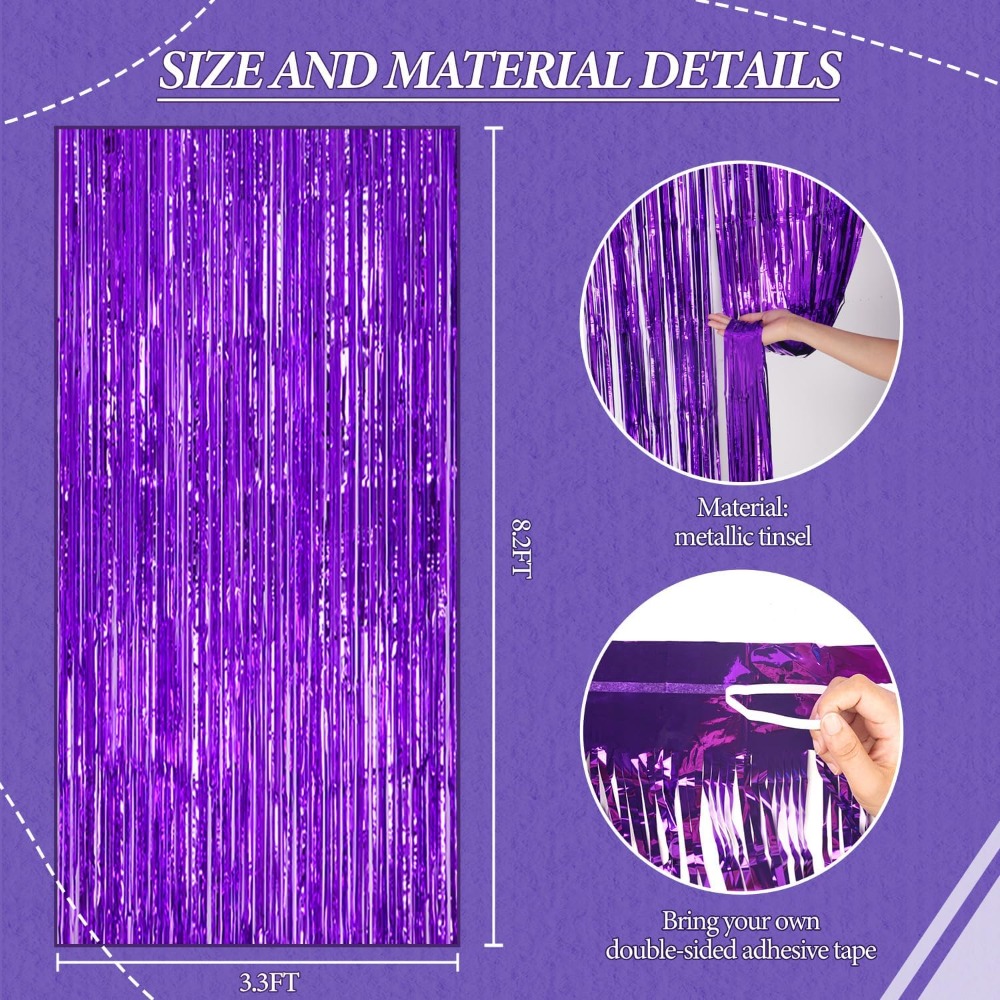 Foil Fringe Backdrop Purple Sh - Tinsel Garland Decoration ulasan dan harga