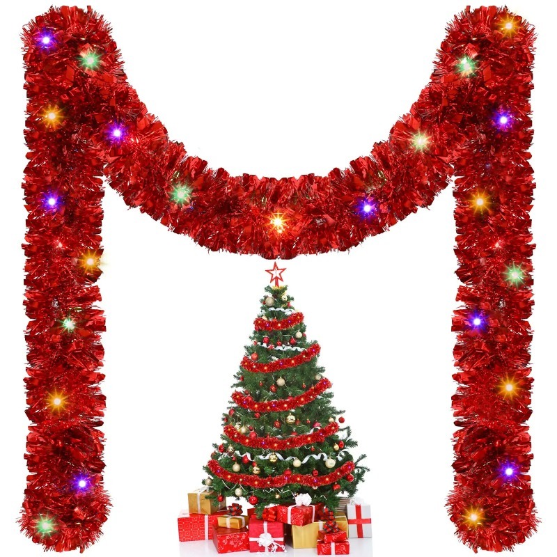 Battery Powered Christmas Tins - Tinsel Garland Decoration ulasan dan harga