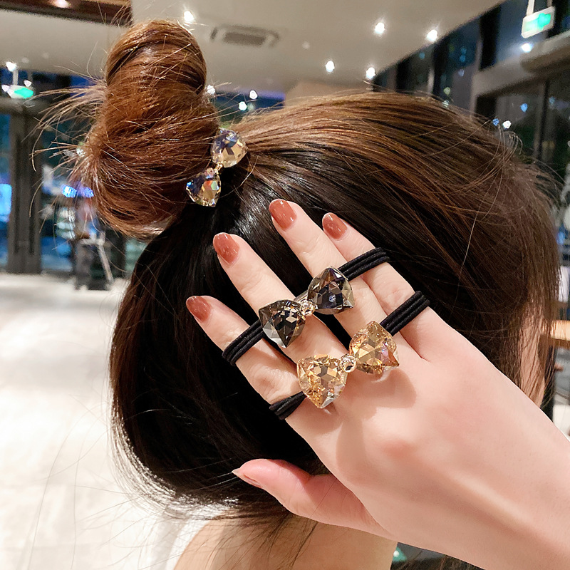Rhinestone Bow Hair Ropes Set  - Ribbon Bow Gift ulasan dan harga