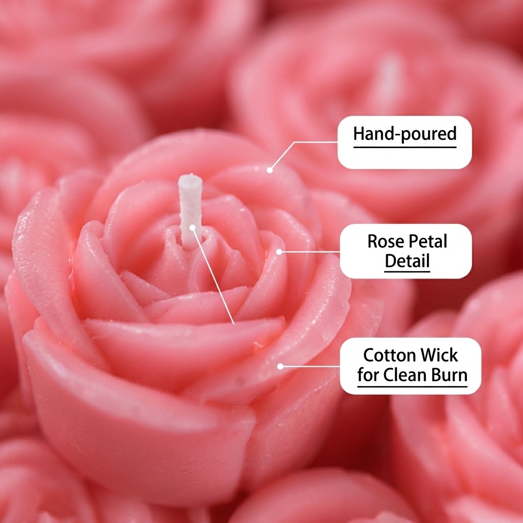 6-Piece Set of Rose-Shaped Soy - Holiday Candle Set ulasan dan harga