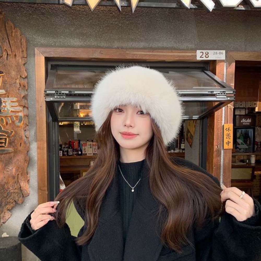 Women's Fluffy Fur Bucket Hat  - Santa Hat Plush ulasan dan harga