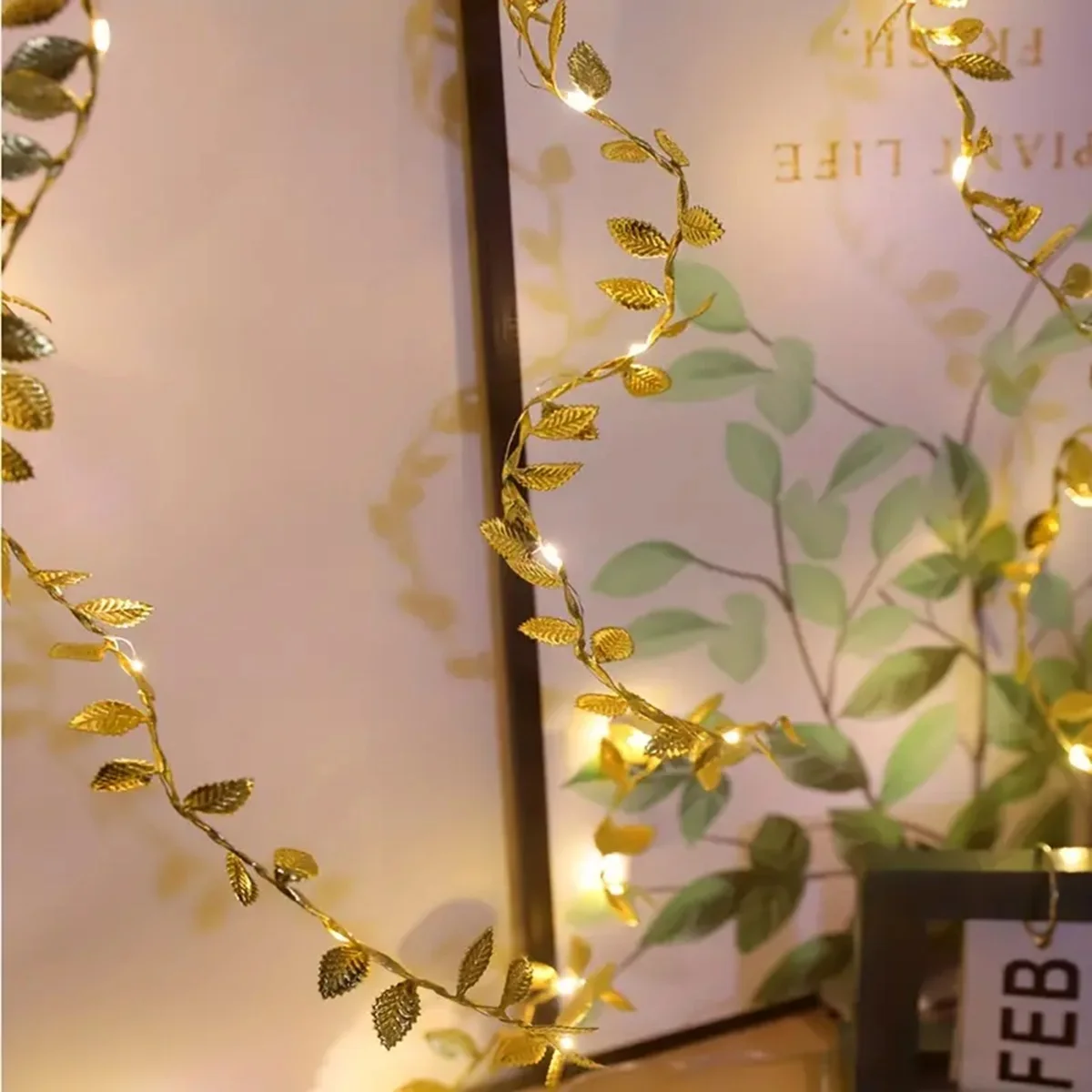 Golden Tiny Leaves Fairy Light - Led Fairy String Lights ulasan dan harga