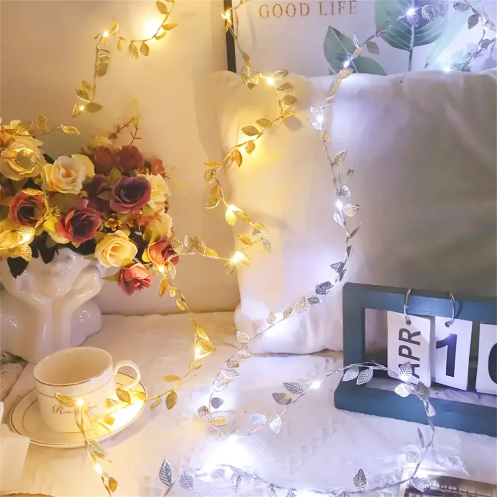 Golden Tiny Leaves Fairy Light - Led Fairy String Lights ulasan dan harga