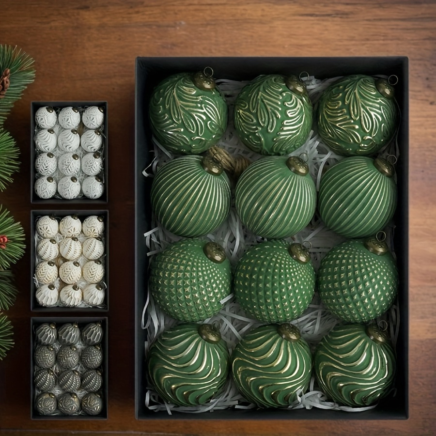 12PC 8cm Antique Plastic Chris - Ornament Ball Set ulasan dan harga