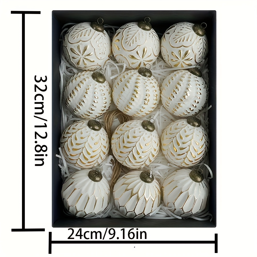 12PC 8cm Antique Plastic Chris - Ornament Ball Set ulasan dan harga