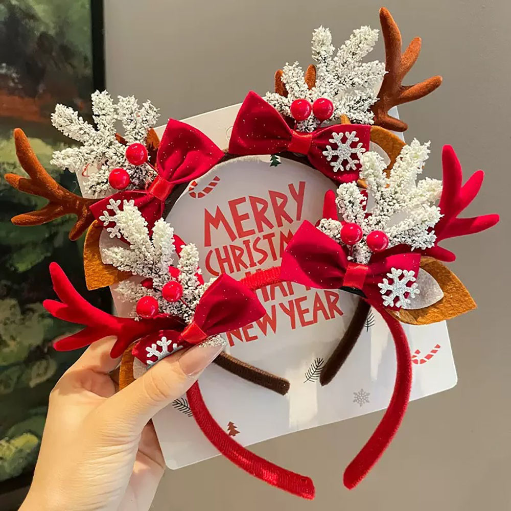 Cute Hair Accessories Velvet C - Reindeer Antlers Headband ulasan dan harga
